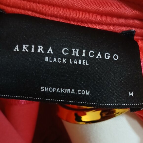 Akira Chicago Black Label Hooded Wrap Coat Jacket Women's Size M Red Belted - Picture 10 of 11